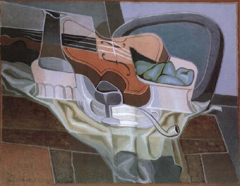 Juan Gris The Still life having table and armchair Spain oil painting art